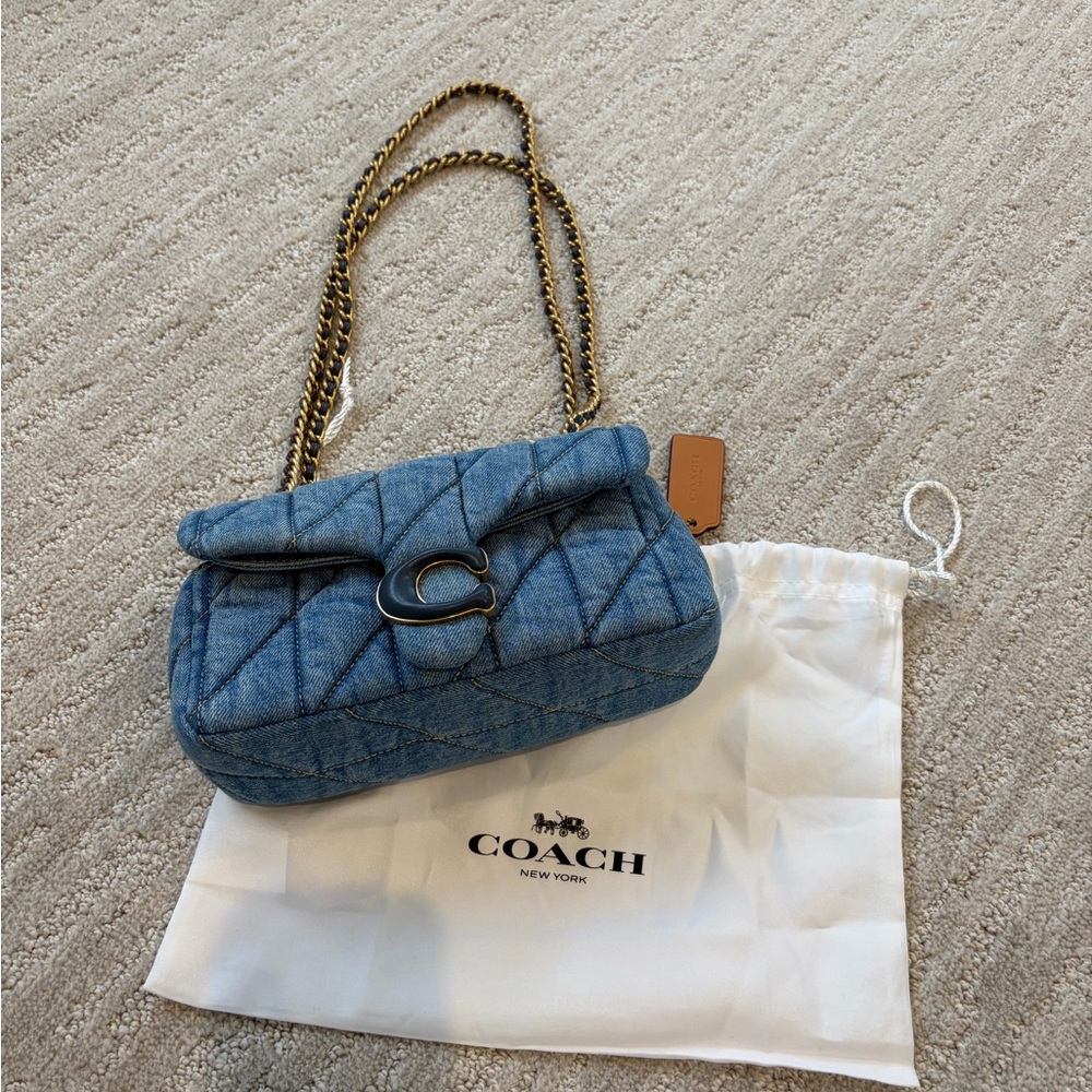 Coach Denim Quilted Tabby 20 Bag